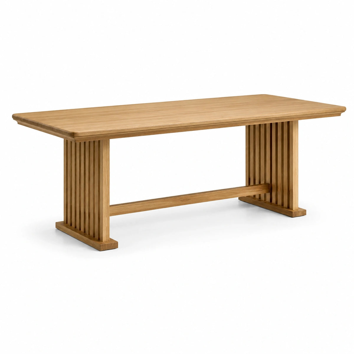 Table à manger rectangulaire en bois brun clair, style contemporain, 200 x 90 x 76 cm