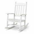 Fauteuil à bascule en bois blanc avec accoudoirs, 68 x 86 x 114 cm, style traditionnel