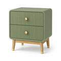 Table de chevet moderne vert sauge à 2 tiroirs, 45 x 40 x 55 cm