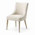 Chaise en tissu bouclé beige avec pieds en métal doré, 56 x 62 x 86 cm